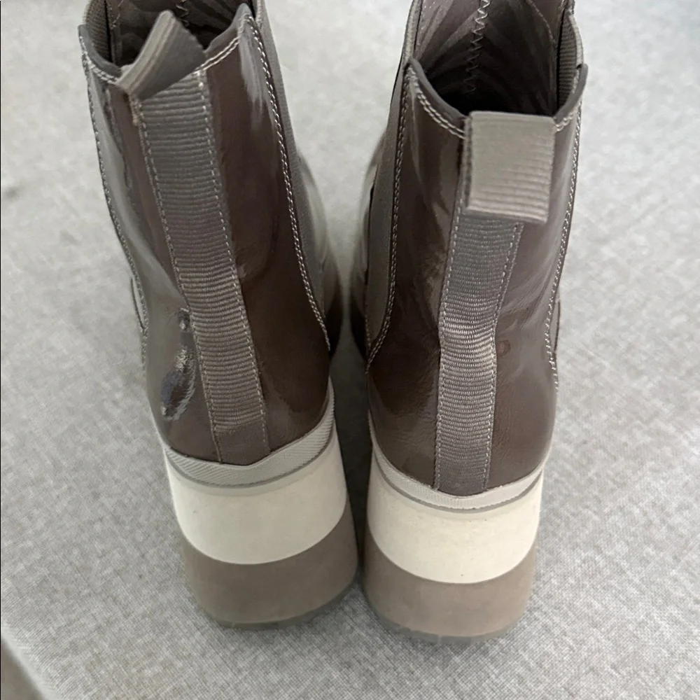 Naked Feet Guild Chelsea Platform Ankle Boots in mud